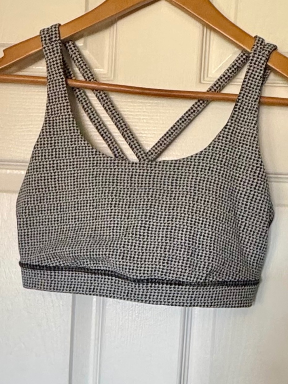 Lululemon Energy Bra - Black/White Houndstooth - 10